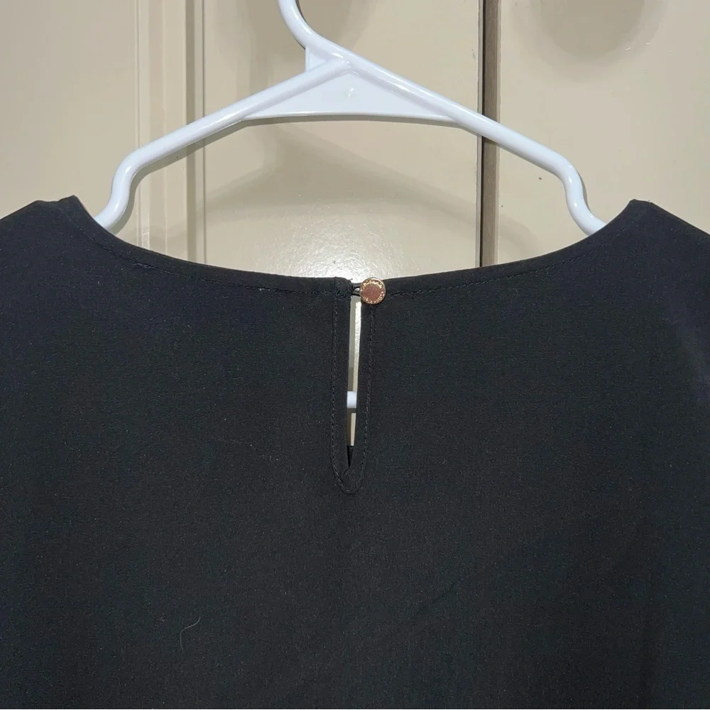 Calvin Klein Black Long Sleeve Lace Blouse Size Medium - Picture 7 of 11